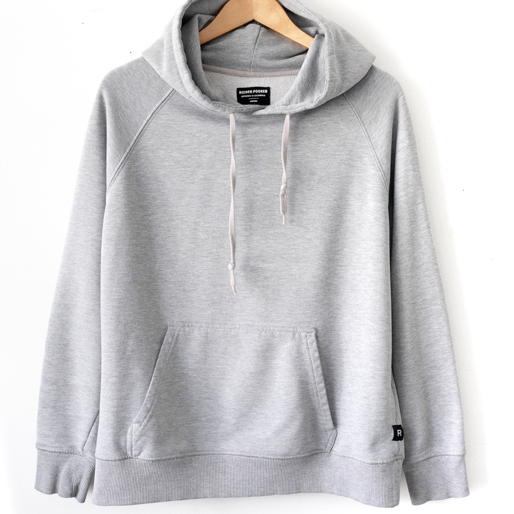 Mens Richer Poorer Gray Hooded Long Sleeve Pullover Sweater Size Small - Medium